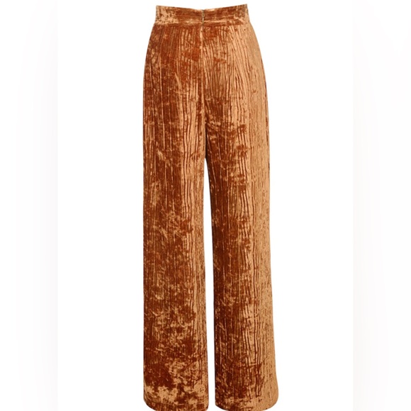 NWT HOUSE OF CB Set Rust Crushed Velvet Giorgia Top & Maelys Trousers XS - Picture 10 of 13